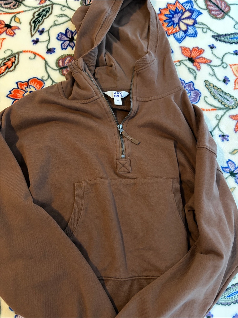 JoyLab Women’s Brown Half-Zip Hoodie Sweatshirt